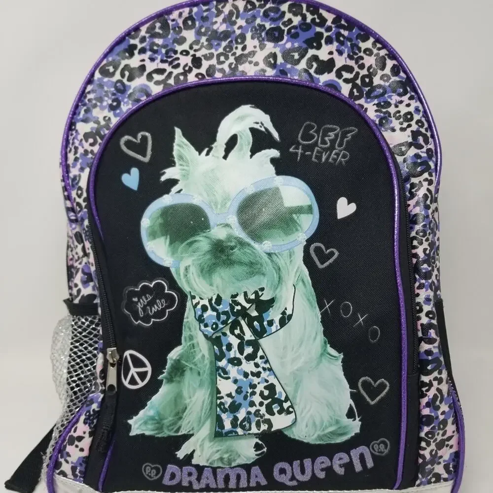Drama Queen Doggie Backpack Pre-owned Lightweight Easy to Care School Bag‎